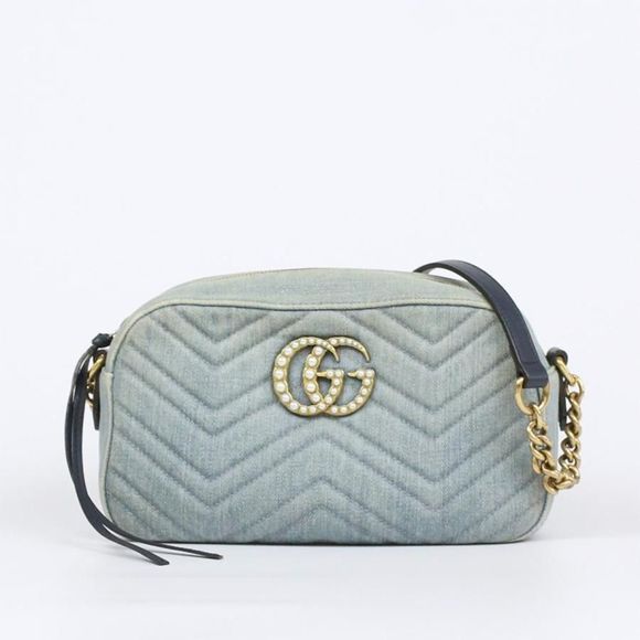 Gucci GG Marmont DENIM Shoulder Bag GUCCI Brand Ladies - Picture 1 of 13